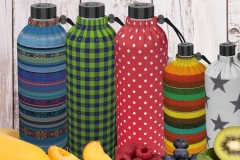 Fruit smoothies variety in rainbow colors