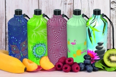 Fruit smoothies variety in rainbow colors