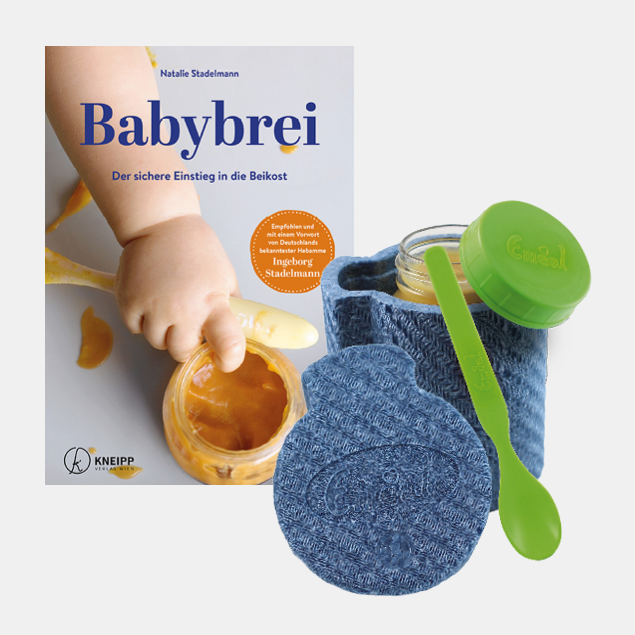 Emeal© Thermo Breiglas mit Rezeptbuch für Babybrei von Natalie Stadelmann