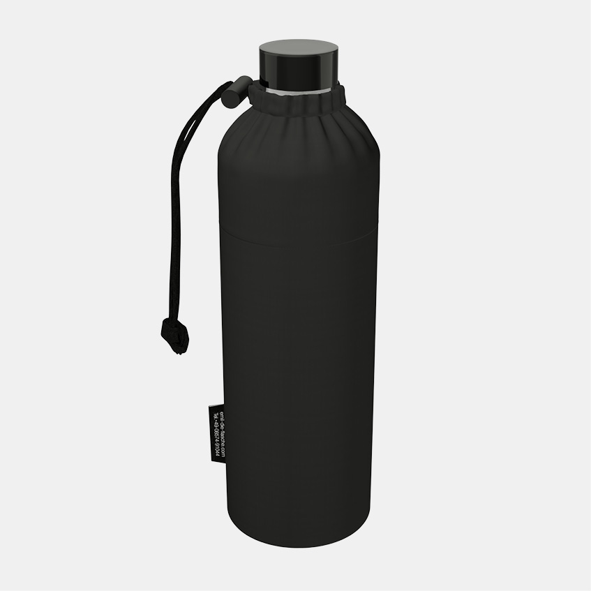 Glas Trinkflasche schwarz