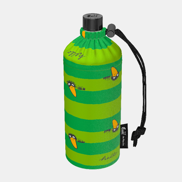 Trinkflasche Kinder Motiv Rabe grün 0,4l