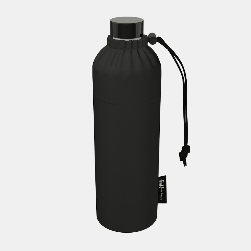 Glas Trinkflasche black