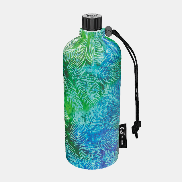 Trinkflasche Design Batik Blätter