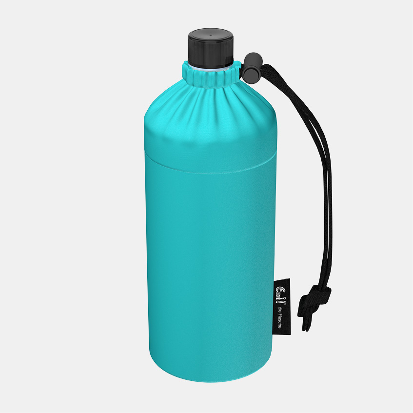 Trinkflasche Design Azur Emil Glas Trinkflasche azur