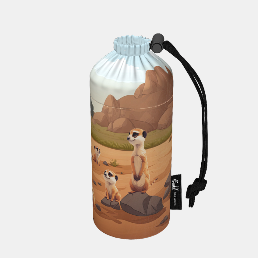 Flaschenbeutel Motiv Erdmännchen 0,4l