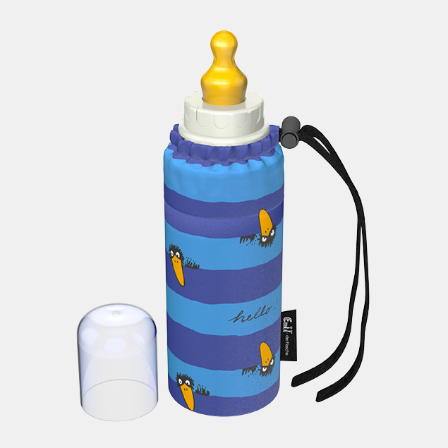 Emil Babyflasche Design Rabe blau