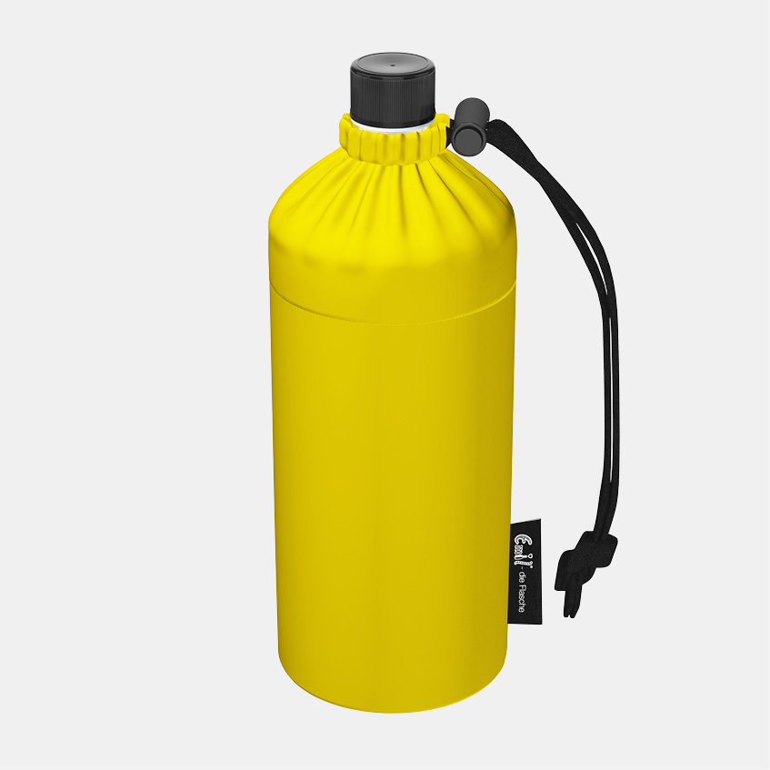 Trinkflasche Design Yellow Emil Glas Trinkflasche gelb