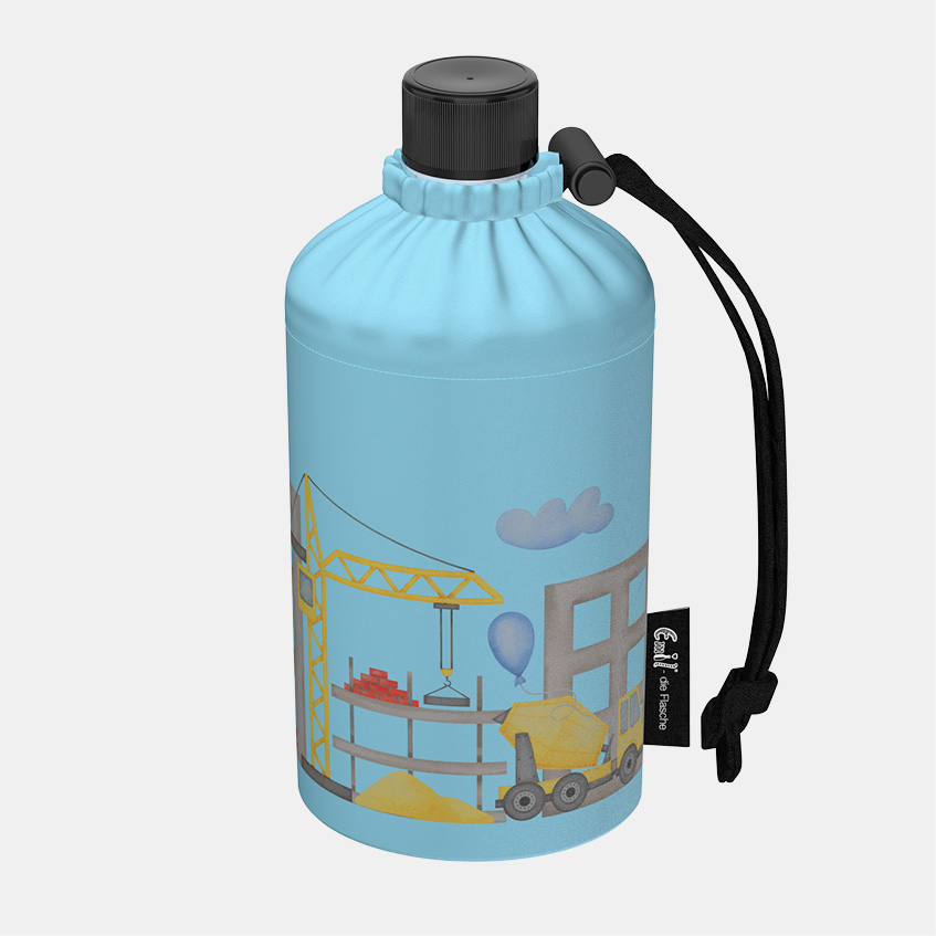 Trinkflasche Kinder Motiv Baustelle 0,3l Emil Trinkflasche Baustelle
