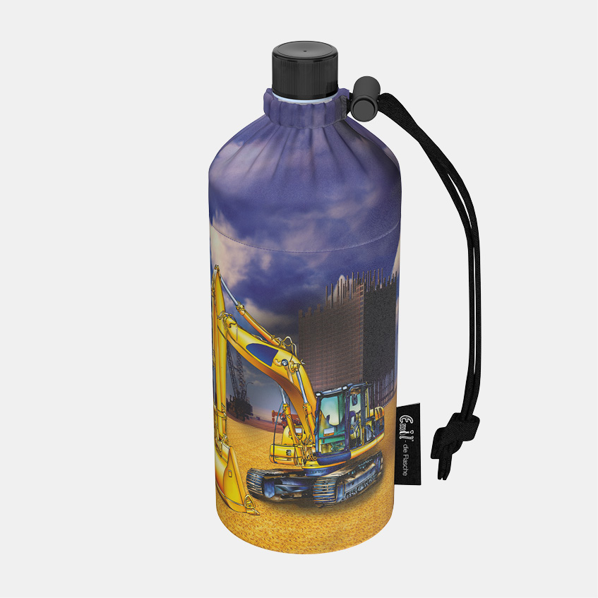 Trinkflasche Kinder Motiv Baustelle 0,4l Trinkflasche Kinder Bagger
