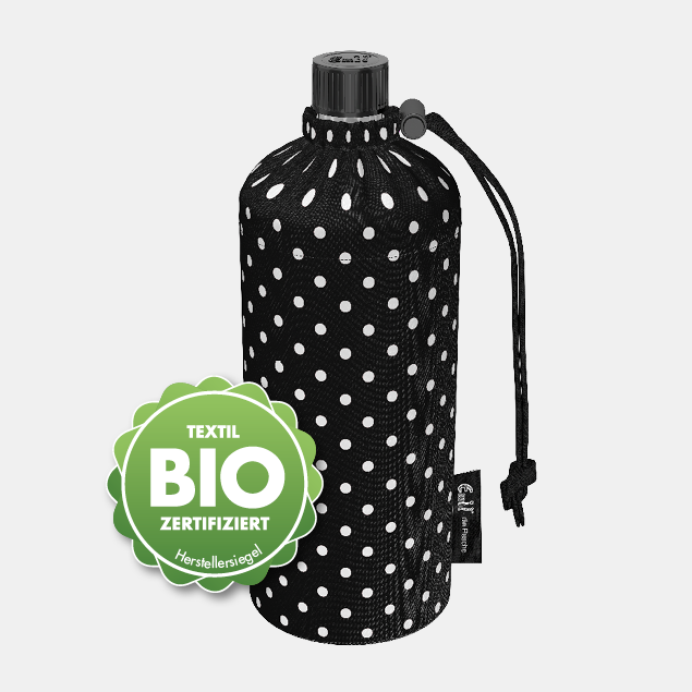 Trinkflasche Design BIO-Punkte Schwarz