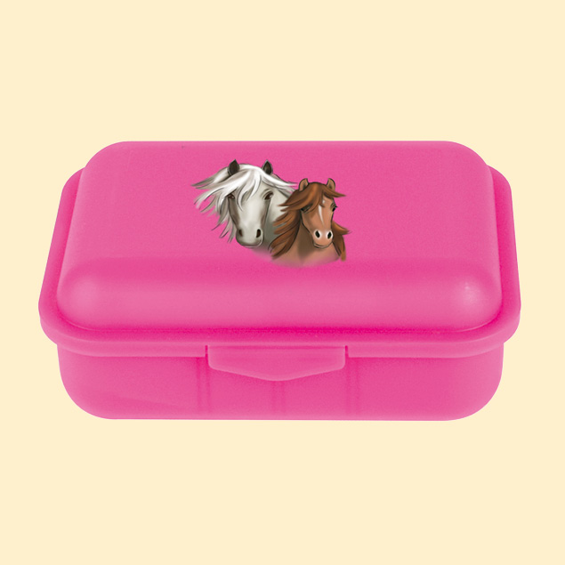 Horses Brotbox -pink Box